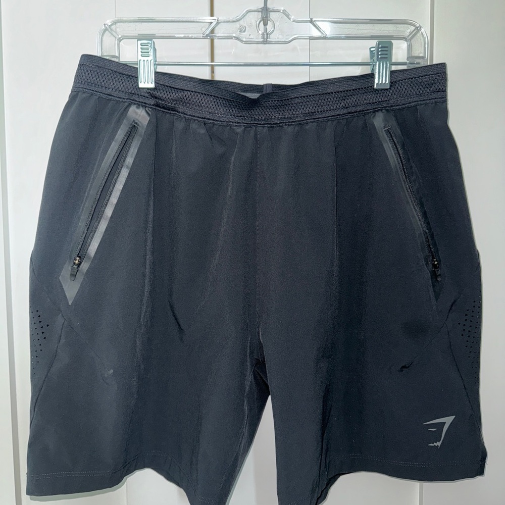 Gymshark Black Athletic Shorts Moisture-Wicking Performance